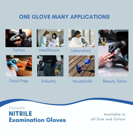 TRICARE MEDICAL Nitrile Exam Gloves, Chemo Drug Tested, 4.3 Mil, Deep Blue, Case of 1000