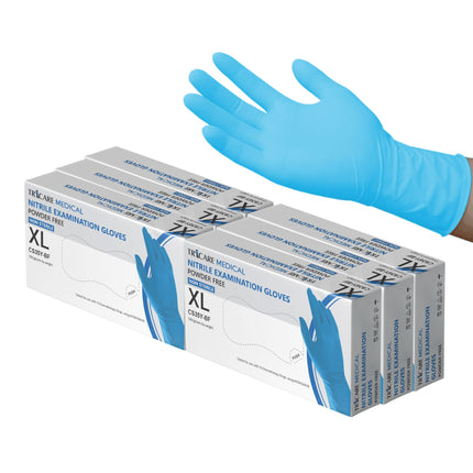 TRICARE MEDICAL Nitrile Exam Gloves, Chemo Drug Tested, 4.3 Mil, Blue, Box of 100