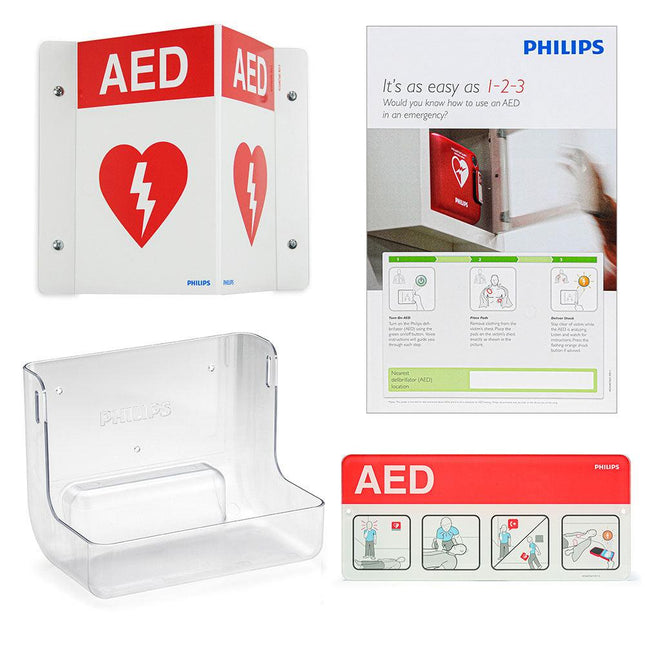 Philips HeartStart AED Wall Mount and Signage Bundle - Tricare Medical Supplies