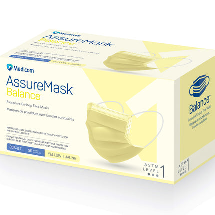 Medicom Procedure Earloop Disposable Face Masks | ASTM Level 1 Protection - Pack of 50