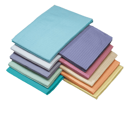 Shop disposable medical or dental bibs online in US- Available in Blue, Green, Beige, Lavender colors