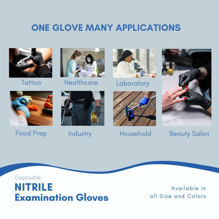 TRICARE MEDICAL Nitrile Exam Gloves, Chemo Drug Tested, 4.3 Mil, Deep Blue, Box of 100