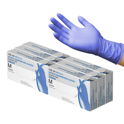 TRICARE MEDICAL Nitrile Exam Gloves, Chemo Drug Tested, 4.3 Mil, Deep Blue, Box of 100
