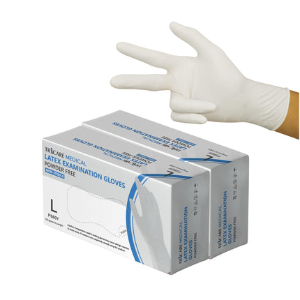 TRICARE MEDICAL Latex Exam Gloves, Powder-free, 5.5 Mil, White, Box of 100