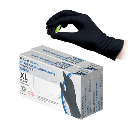 TRICARE MEDICAL Nitrile Exam Gloves, Low Derma, 3.5 Mil, Berry Black, Box of 100