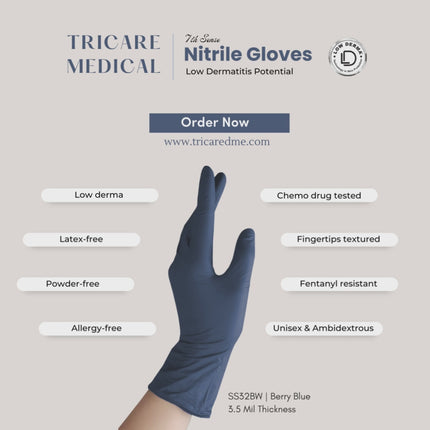 Product Overview of Low Derma Nitrile Exam Gloves from Tricare Medical Supplies - Customer Testimonial