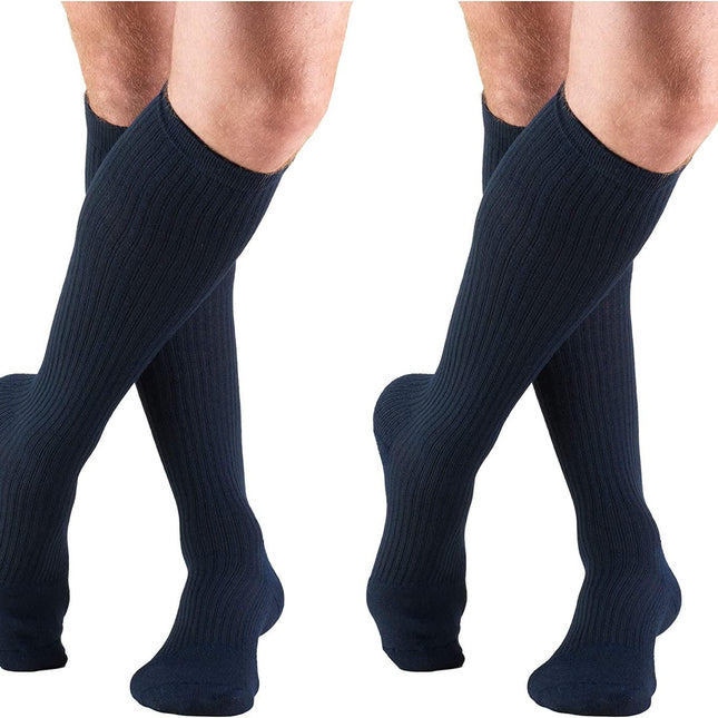 Truform Men's Athletic/Casual Style Support Socks | Over the Calf or Knee High, Closed Toe,15-20 mmHg - Tricare Medical Supplies