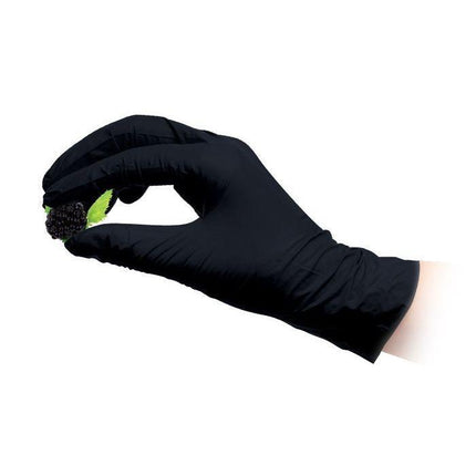 disposable  nitrile exam gloves black