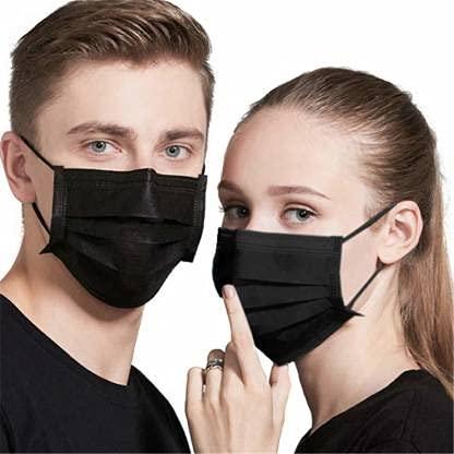 disposable 3 ply face mask medical grade black