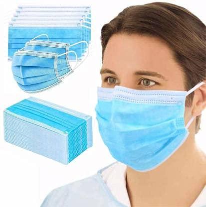 disposable 3 ply face mask medical grade blue online- a pack of 50