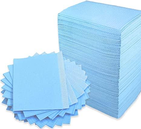 disposable dental bibs 13"x18" 3 ply medical grade waterproof bib sheet for patients blue a pack of 500