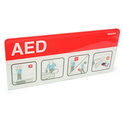    989803170901 AED awareness placard red