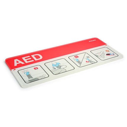 heartStart AED awareness placard red