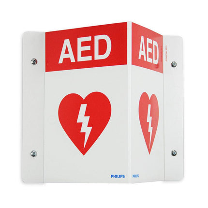 buy philips heartStart AED wall sign red online