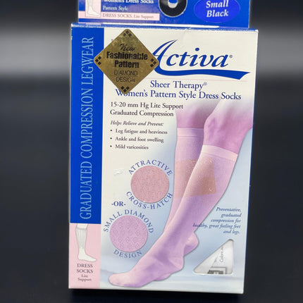 Activa Sheer Therapy Women's Diamond Pattern Trouser Compression Socks |15-20 mmHg - Tricare Medical Supplies