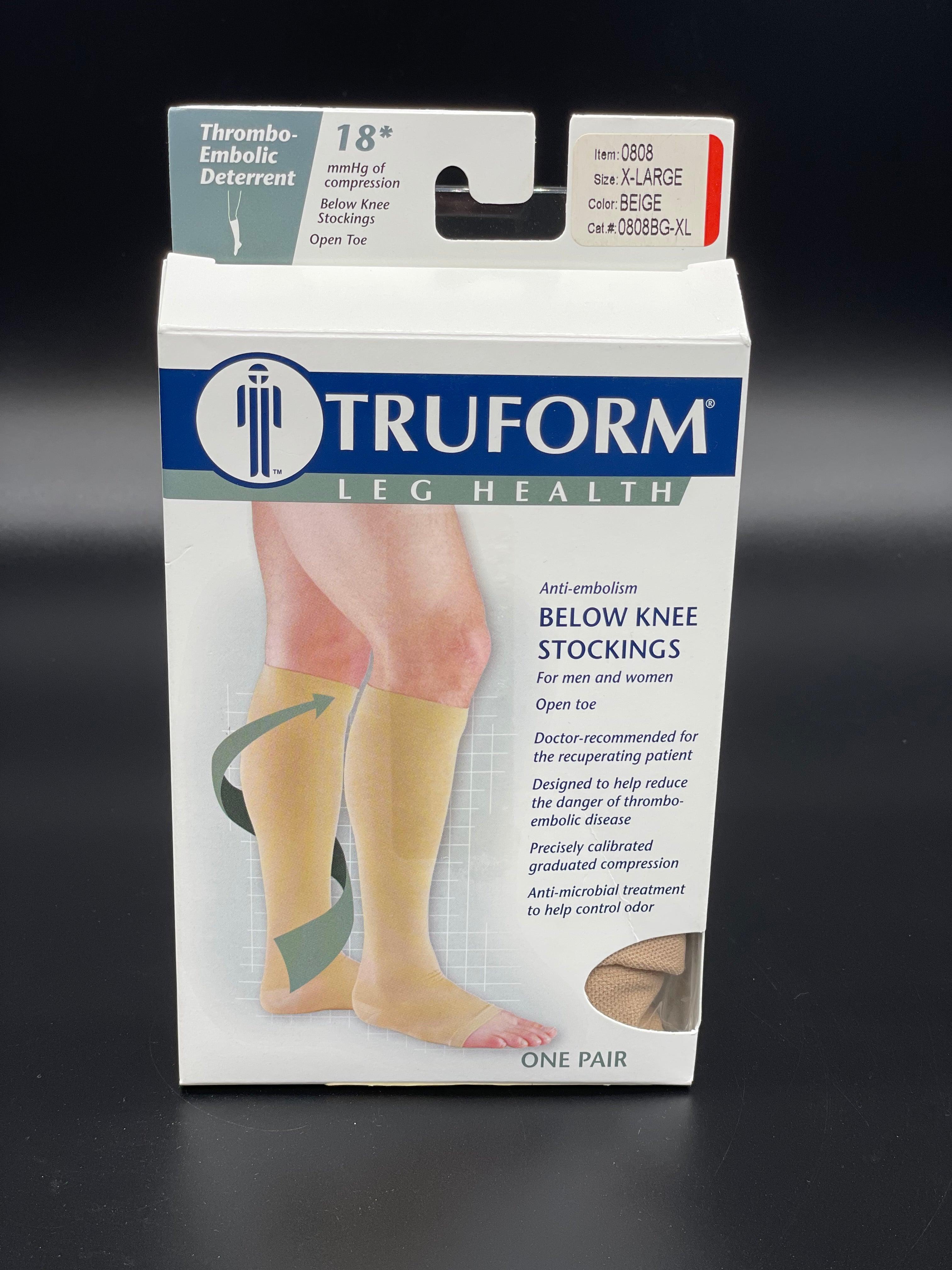 Truform Anti-Embolism Stockings | Knee High, Open Toe,18 mmHg