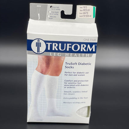 TruSoft Diabetic/Athletic Socks | Knee High, Closed Toe, 8-15 mmHg - Tricare Medical Supplies