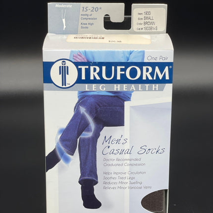 Truform Men's Athletic/Casual Style Support Socks | Over the Calf or Knee High, Closed Toe,15-20 mmHg - Tricare Medical Supplies