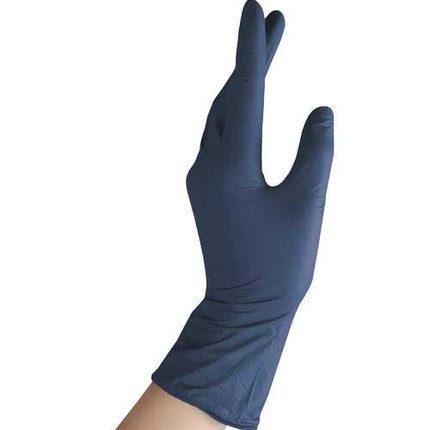 Low Derma Nitrile Exam Gloves -Chemo Drug Tested, Fentanyl Resistant, 3.5 Mil - Berry Blue-Box of 100 - Tricare Medical Supplies